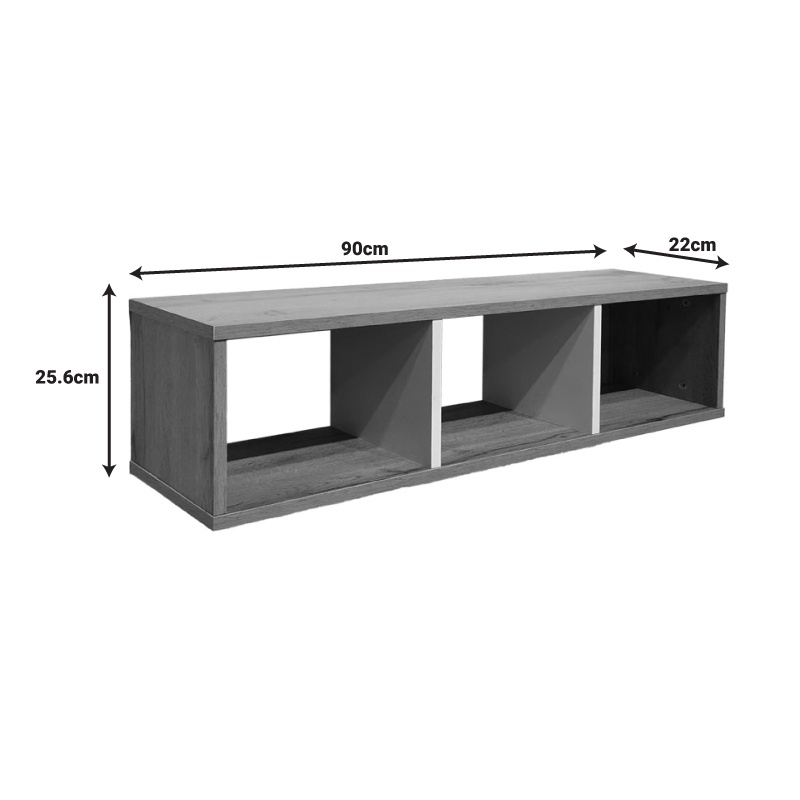 Raft de perete Flevior, Pako World, Alb-Sonoma, 90x22x25 cm