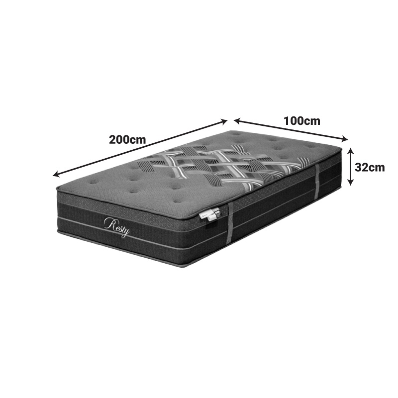 Saltea cu euro top, Resty, Pako, Gri 100x200x32 cm - 5