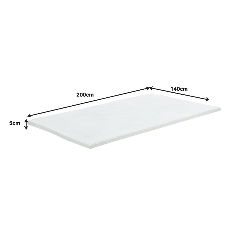 Saltea topper Casmeriane spuma cu memorie tesatura alba 140x200x5 cm