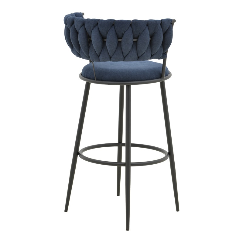 Scaun de bar Alkia I Albastru inchis 50x56x95 cm - 1 | YEO