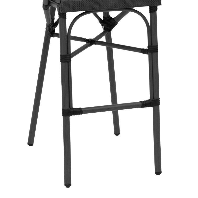 Scaun de bar de grădină Efolian Negru 58x58x113 cm