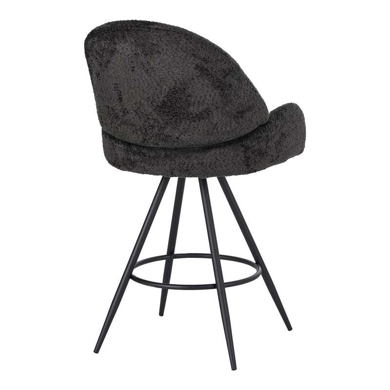 Scaun de bar Morea, Pako World, Negru, 55x66x107 cm - 1 | YEO