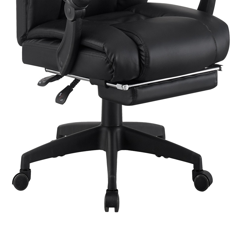 Scaun de birou cu suport picioare, Garnut, Pako, Negru 69x75x126 cm - 4