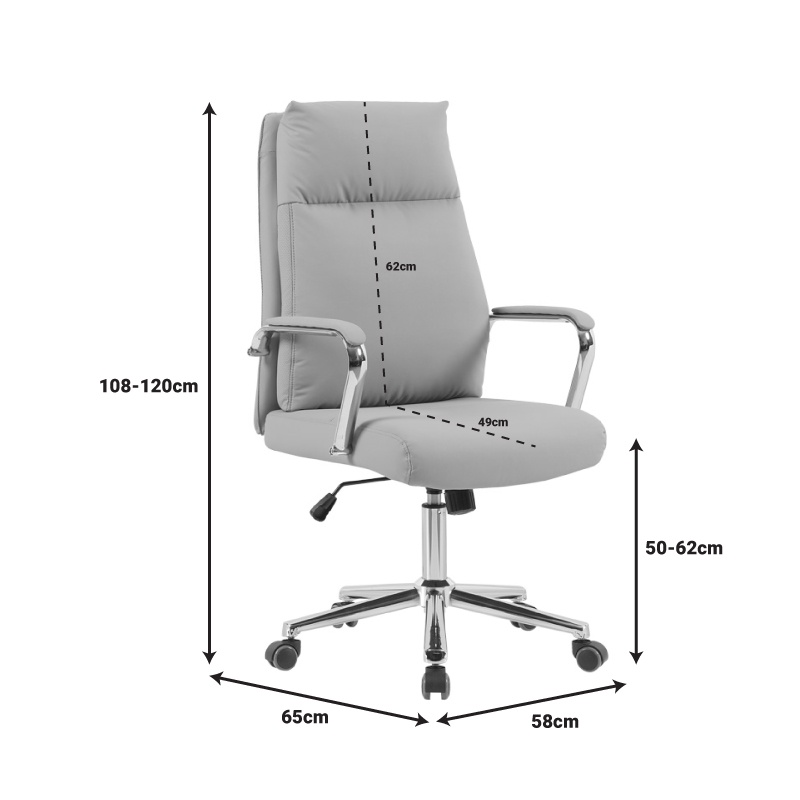 Scaun de birou Siquel, Pako World, Cappuccino, 65x58x108-120 cm