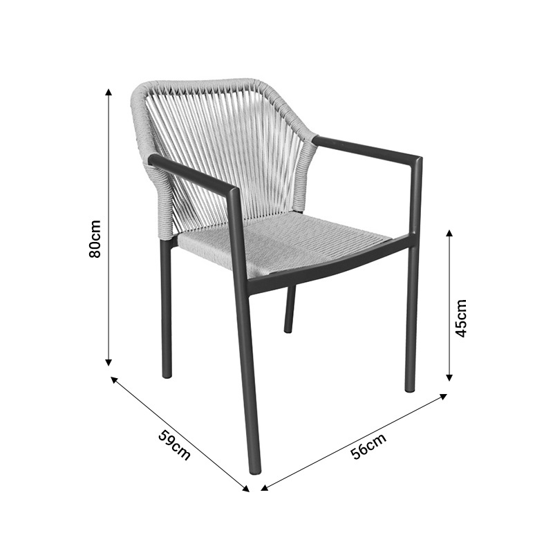 Scaun de grădină Lush Gri 56x59x80 cm - 3 | YEO