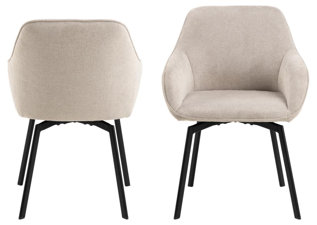 Scaun dining Clara, Bej, 83.5x58.5x55.5 cm - Imagine 4