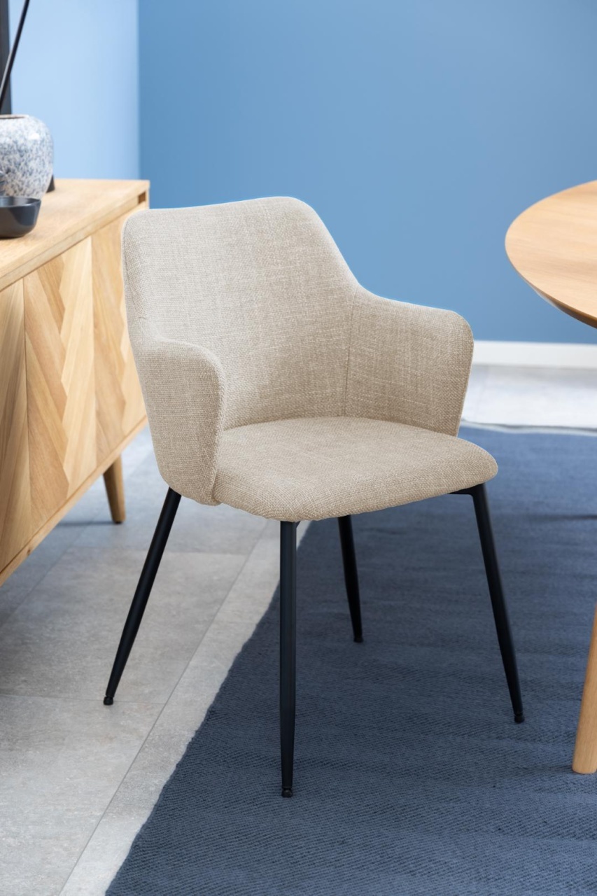 Scaun dining Ilsa, Bej, 84.5x54.5x60 cm - Imagine 1