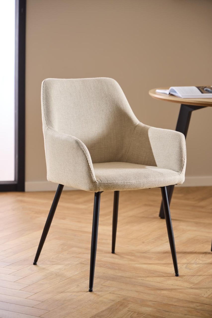 Scaun dining Lizzy, Bej, 85x59x59 cm - Imagine 4