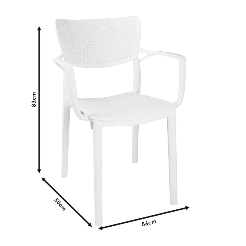 Scaun exterior Frontline plastic culoare alba - 3 | YEO