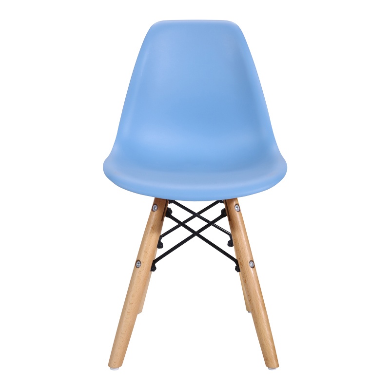Scaun Julita pentru copii albastru din plastic PP si lemn de fag natural 31x35x57.5 cm - 2 | YEO