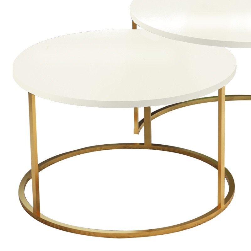 Set 2 masute de cafea Solme Pako World Bej 75x75x45 cm - 1 | YEO