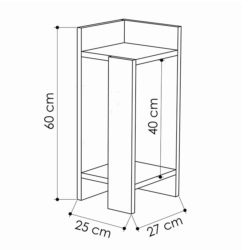 Set 2 Noptiere Immerse alb 27x25x60cm - 2 | YEO