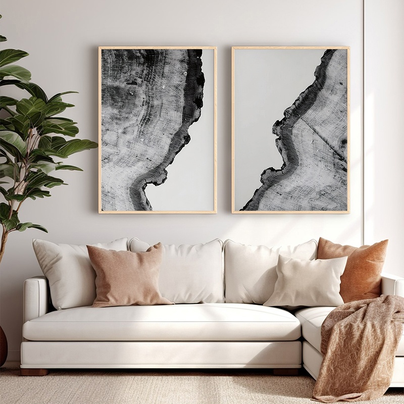 Set 2 tablouri Nepen Multicolor 33x1.5x48 cm