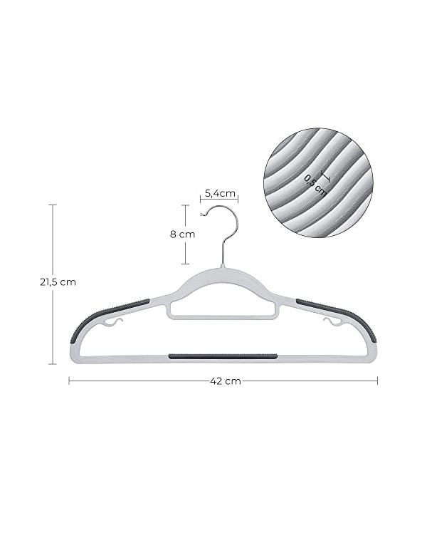 Set 30 umerase, Songmics, 42 cm, CRP20G30, Gri - 4 | YEO