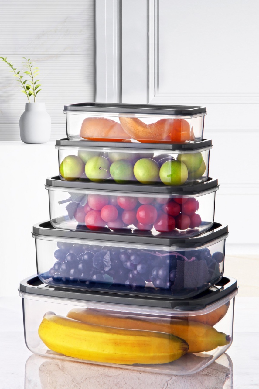 Set cutii de depozitare (5 bucati) EMBSEF05 Transparent 22.5x15x8 cm - 2 | YEO