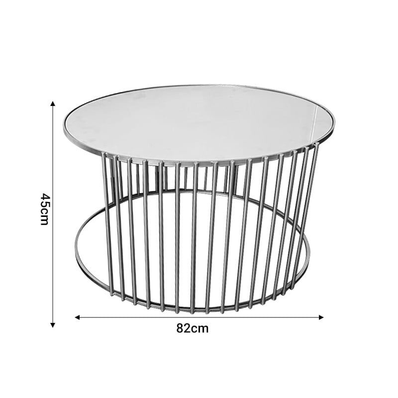 Set de 2 masute de cafea Boron auriu metalice 82x80x45 cm - 3 | YEO