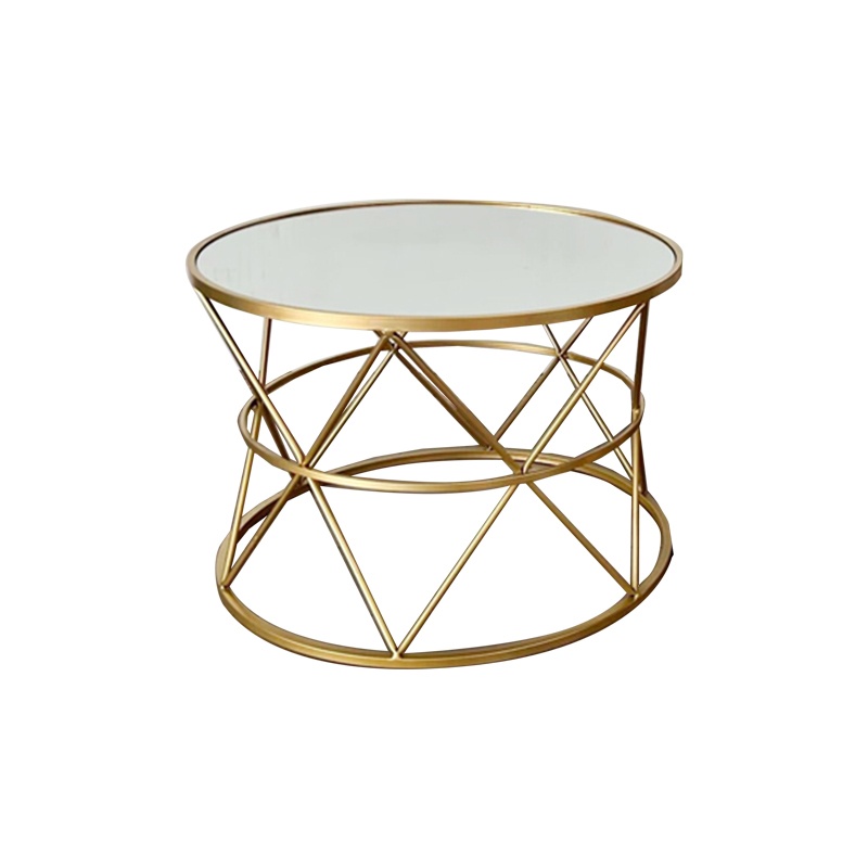 Set de 2 masute de cafea Pelosif metal auriu 80x80x48 cm - 2 | YEO