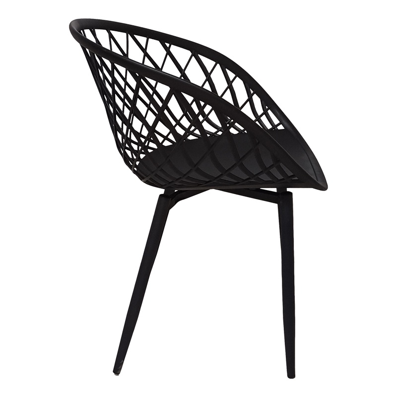 Set de 5 buc masa si scaune Ezra-Balou pp-mdf culoare negru 100x100x75 cm - 2 | YEO