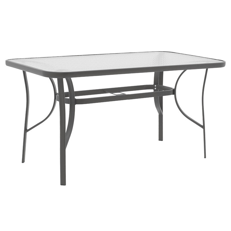 Set de gradina masa si scaune 5 bucati Ensure-Tade metal-sticla gri inchis 140x80x70cm - 2 | YEO