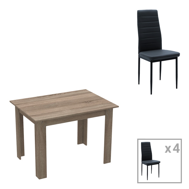 Set dining Manka-Parker, pako World, 5 piese, Sonoma Truffle, 110x80x77 cm