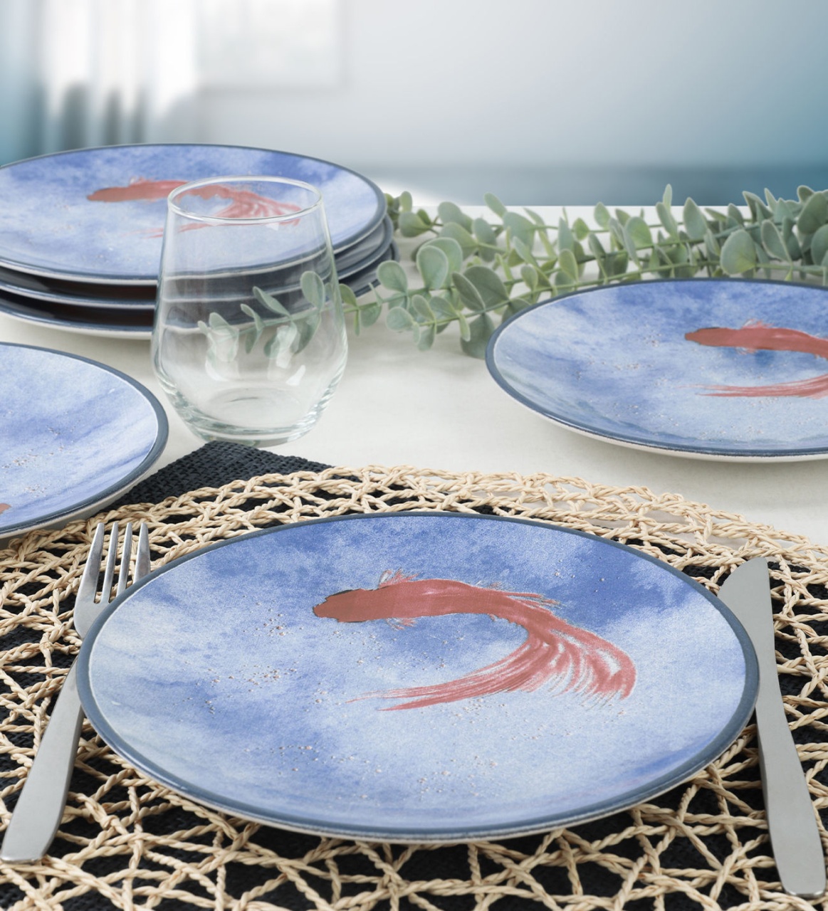 Set farfurii ceramice pentru desert (6 bucati) Masd400 Alb 20x20x2.5 cm