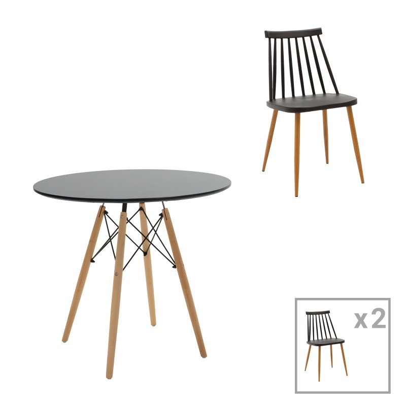 Set masa si scaune 3 buc Aurora-Julita Pako World Natural 80x80x73 cm