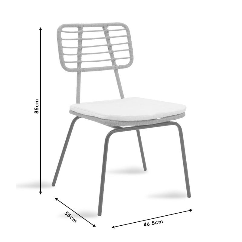 Set masa si scaune 3 buc de gradina Naoki-Kliton B Pako World Antracit 80x80x74 cm