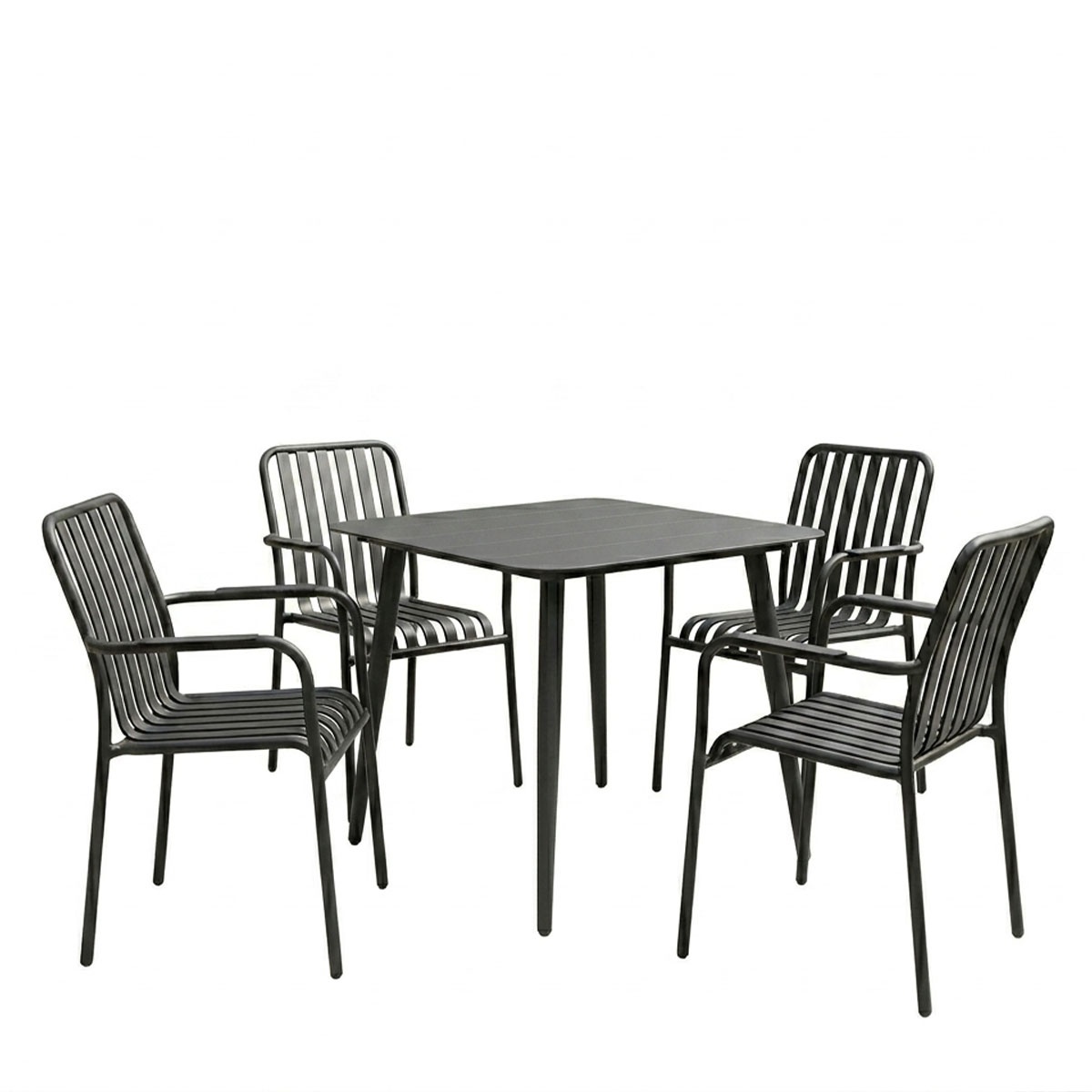 Set masa si scaune dining, 5 buc, Heven Vista, Pako, Negru 80x80x72 cm - 2