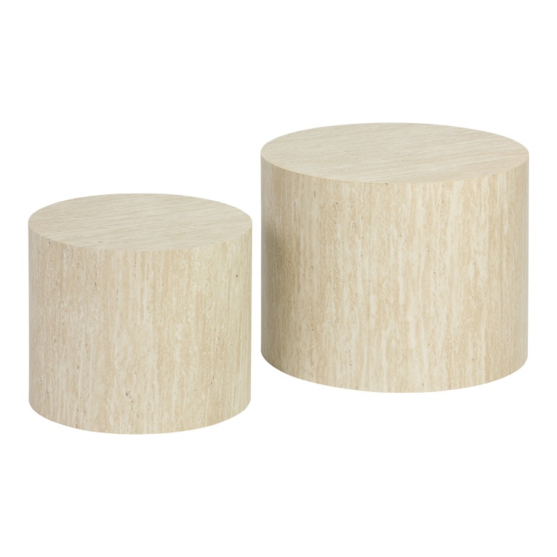 Set masute de cafea 2 buc Zonar Bej 48x48x38 cm - 1 | YEO