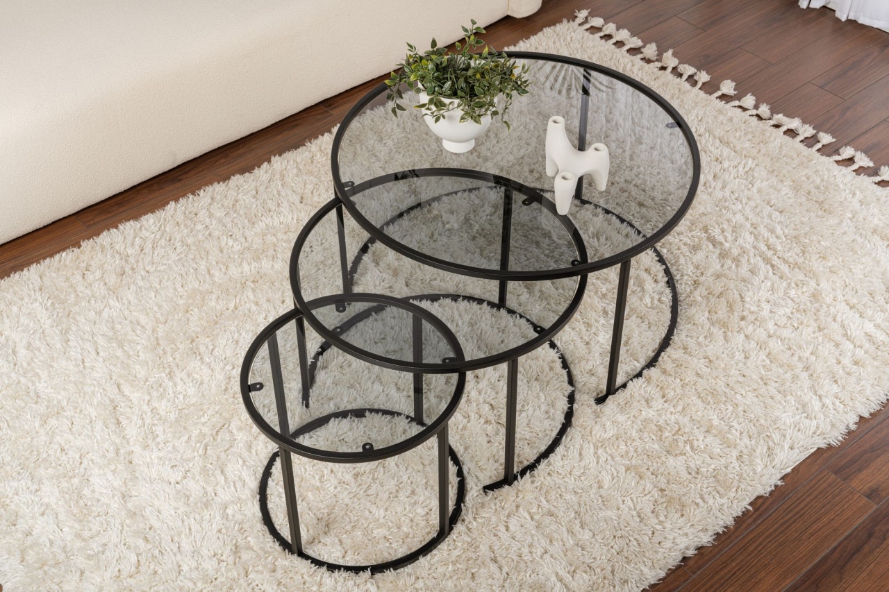 Set masute de cafea Aurum Negru - 3 | YEO