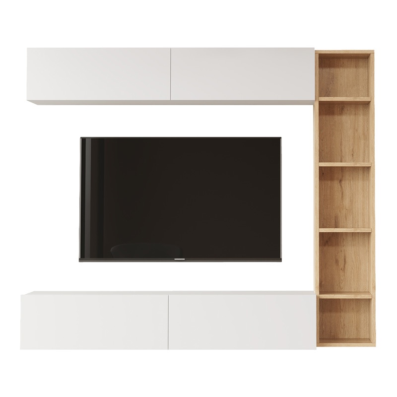 Set mobilier living Compo, Pako World, Alb-Natural, 169x25x143 cm - 2 | YEO