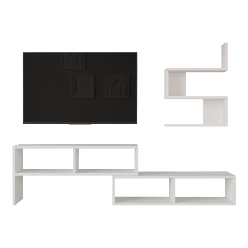 Set mobilier living Kakomo, Pako World, Alb, 170x29x43 cm - 3 | YEO