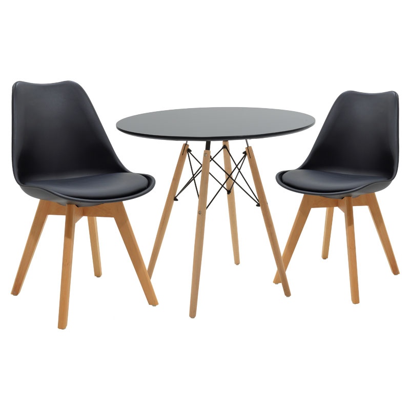 Set mobilier studenti 3 buc Gaston-Julita Pako World Negru 80x80x73 cm