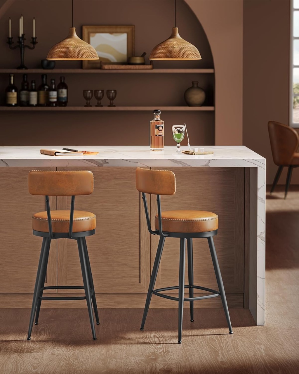 Set scaune de bar Caramel Vasagle 54x54x90.5 cm