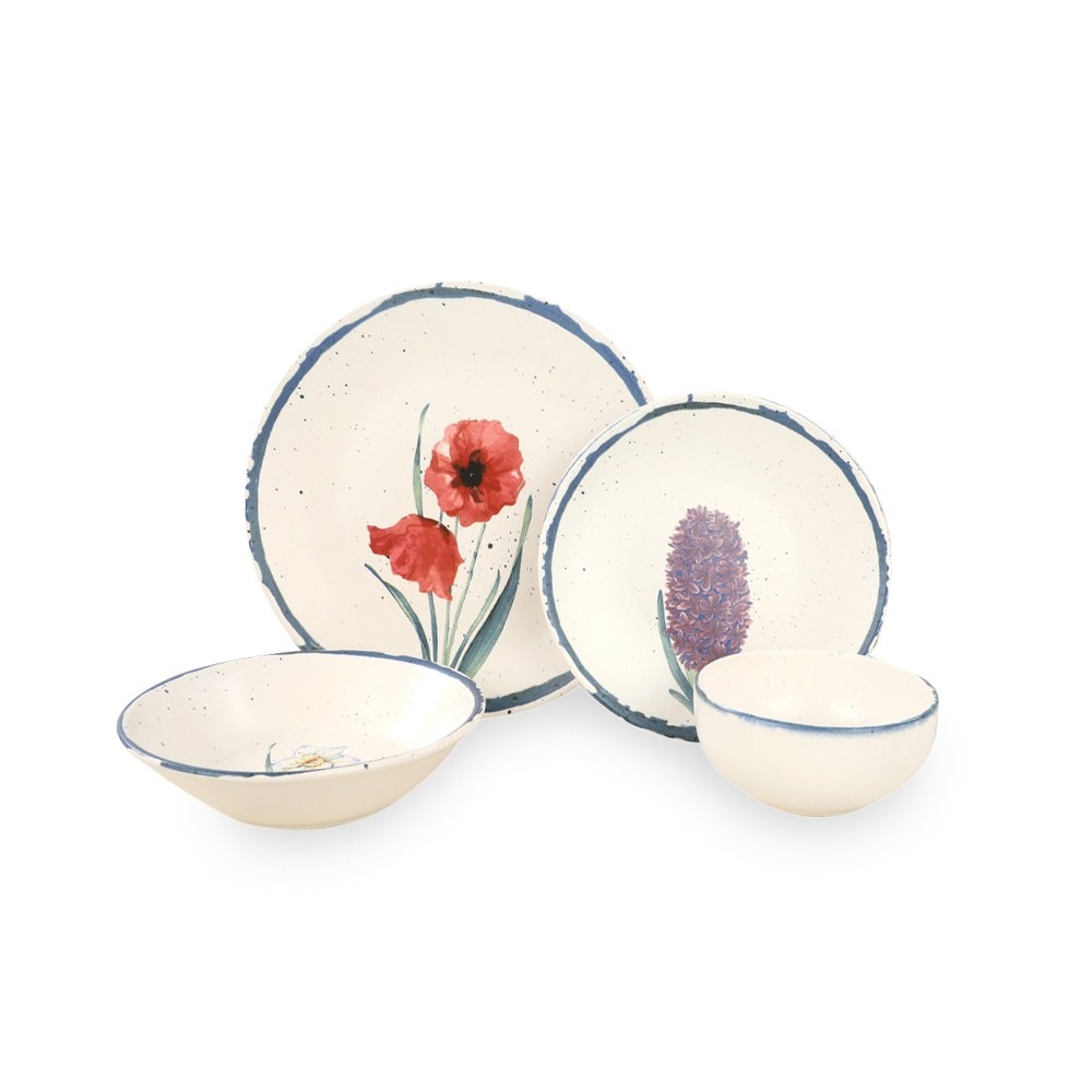 Set veselă din ceramică, 24 bucati InnysHQ Multicolor 26x26x1 cm