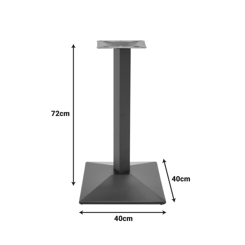 Stalp picior suport blat masa Ova I Negru 40x40x72 cm - 1 | YEO