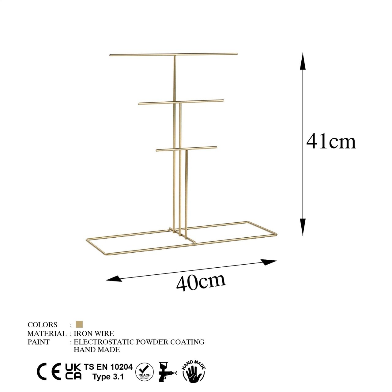 Suport bijuterii TK-006 Auriu 40x41x15 cm