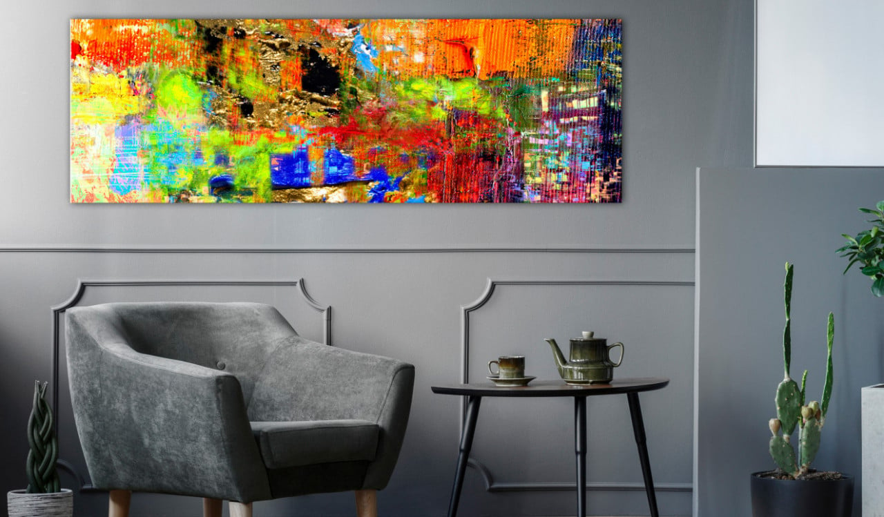 Tablou - Colourful Abstraction (1 Part) Narrow 135x45 cm - 1 | YEO