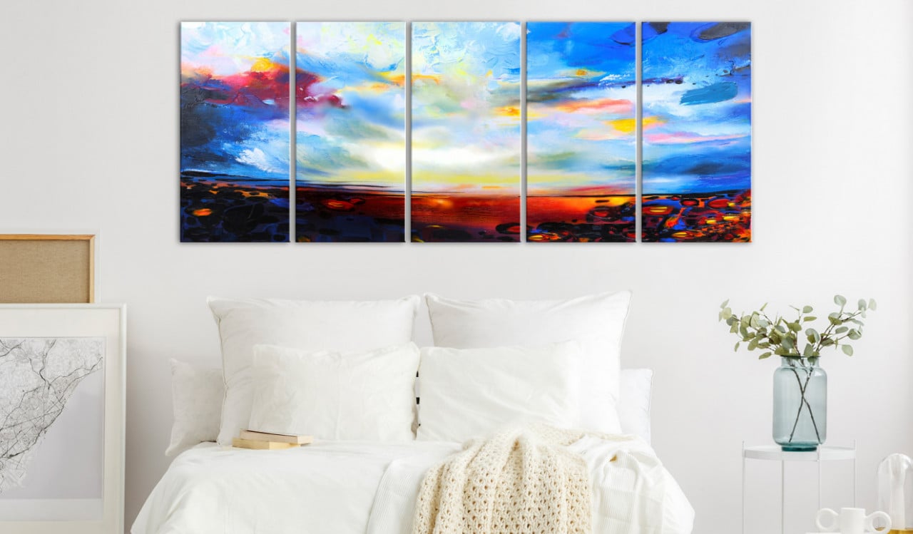 Tablou - Colourful Sky (5 Parts) Narrow 200x80 cm - 1 | YEO