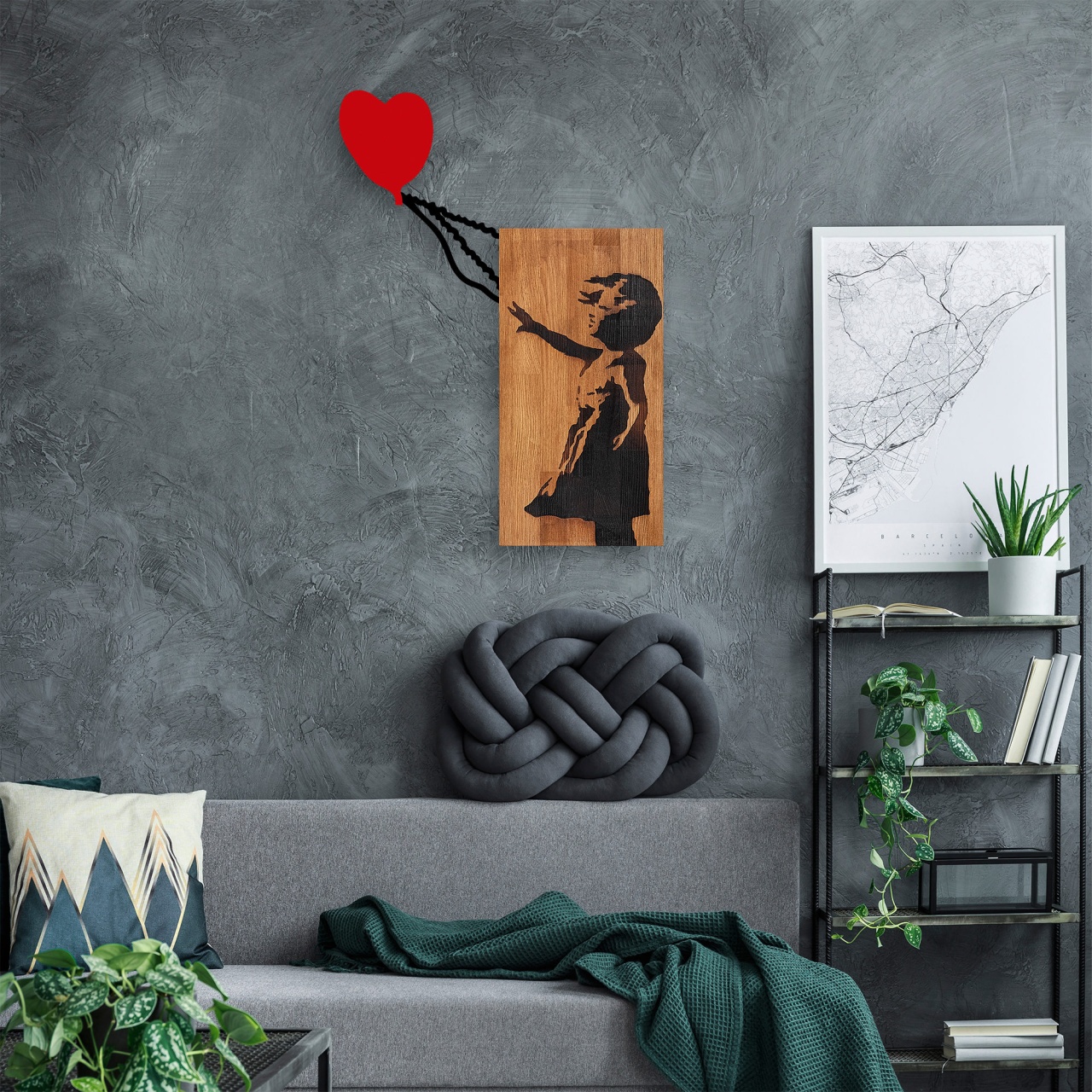 Tablou din lemn si metal Banksy Nuc 83x60 cm - 3 | YEO