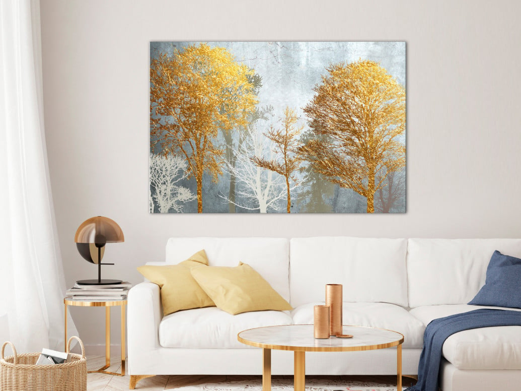 Tablou - Hoarfrost and Gold (1 Part) Wide 120x80 cm - 1 | YEO