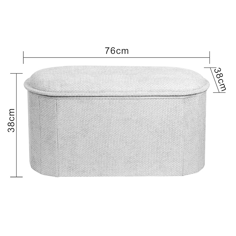 Taburet cu depozitare, Trebia, Pako, Crem 76x38x38 cm - 4