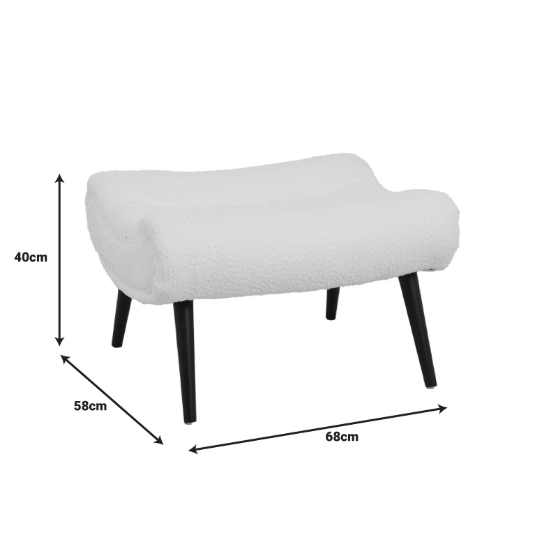 Taburet fotoliu Silla, Pako World, Alb, 68x58x40 cm