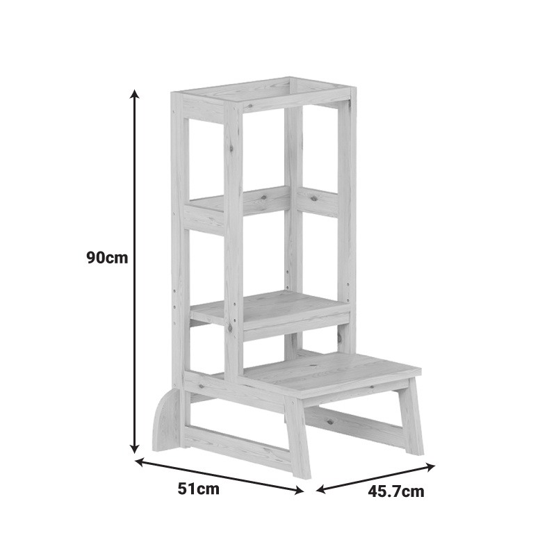 Turn de invatare pentru copii, din lemn Montessori Chiquel Natural 45.7x51x90 cm