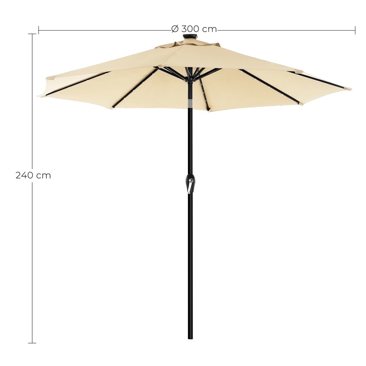 Umbrela de terasa Songmics Bej 300x300x240 cm - 3 | YEO