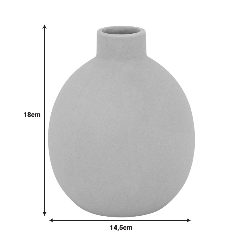 Vaza ceramica Rozerie, Pako World, Bej, 14x14x18 cm