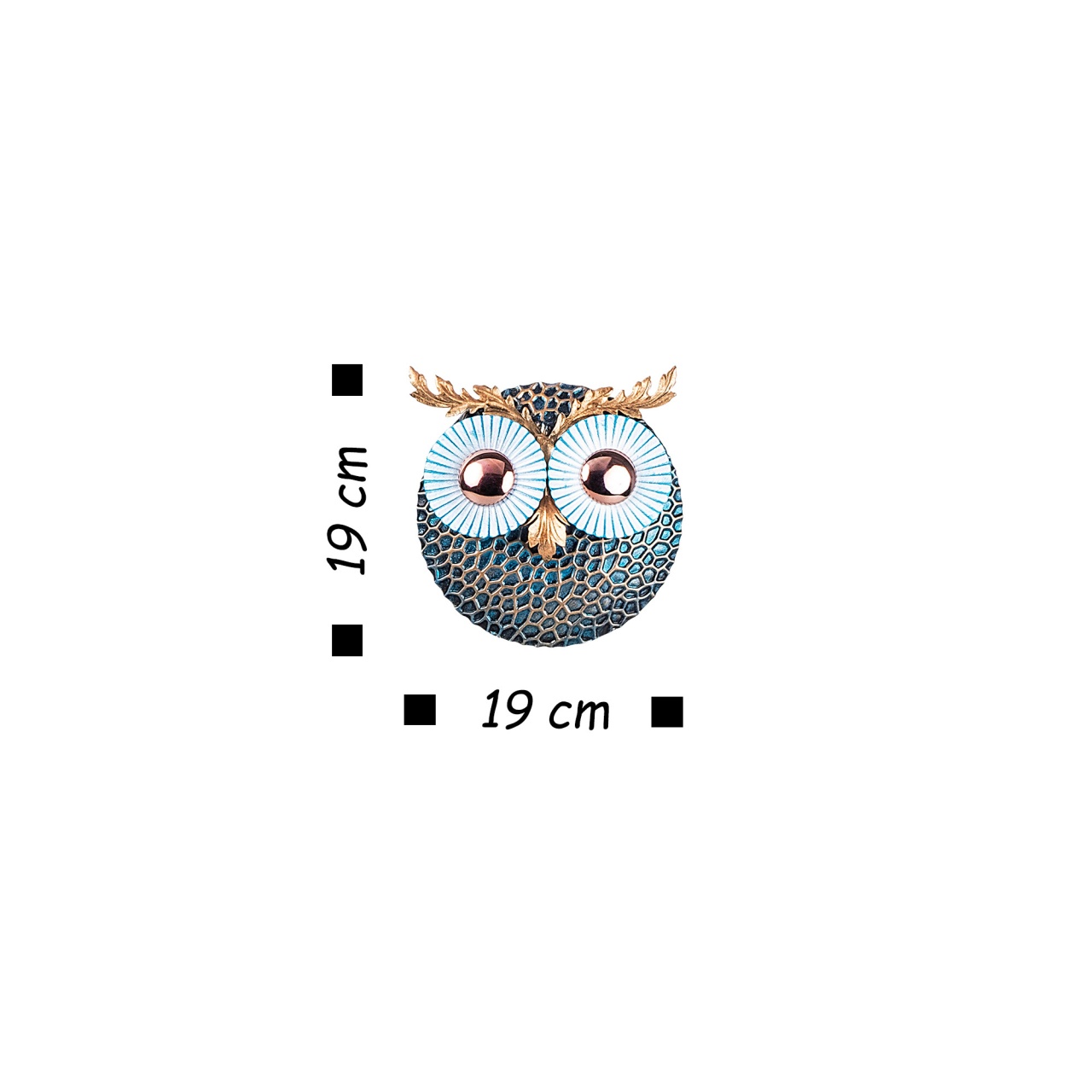 Accesoriu decorativ de perete metalic Owl Argintiu 19x19 cm