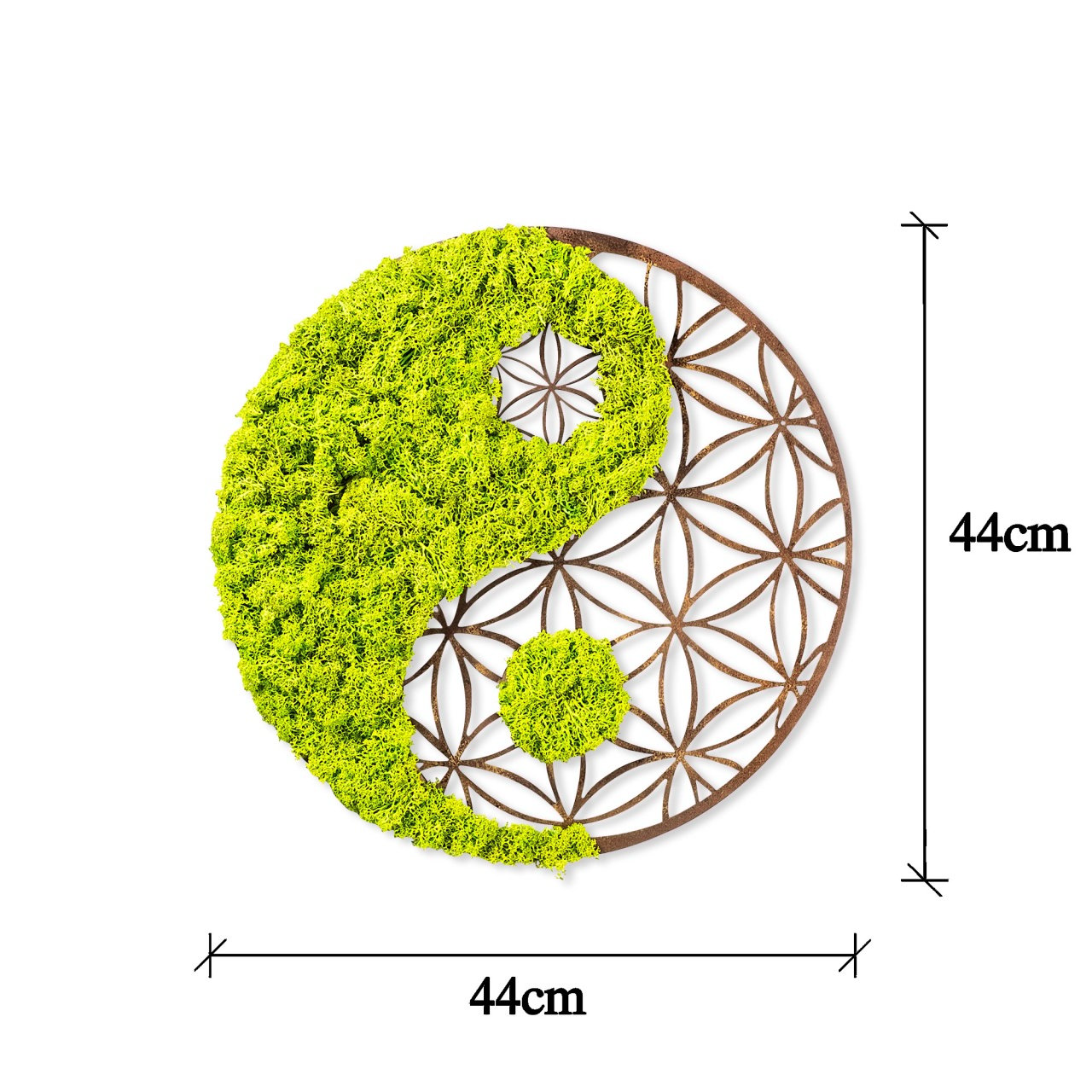Accesoriu decorativ de perete Yin Yang Verde 44x1x44 cm
