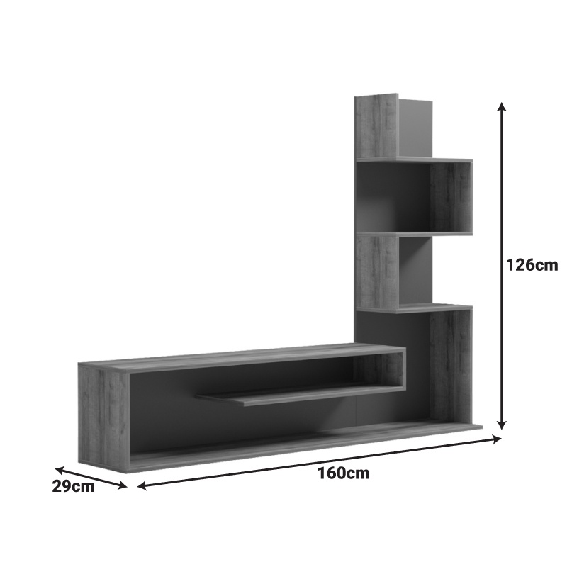 Ansamblu comoda TV Cazenda Maro 160x29x126 cm