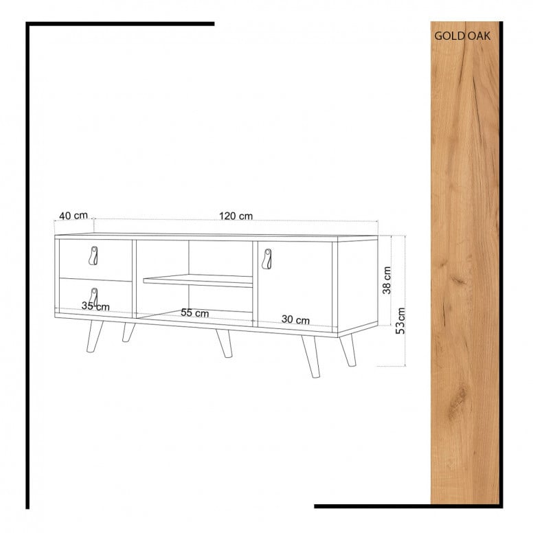 Ansamblu Comoda TV Lara Oak-Alb - 3 | YEO